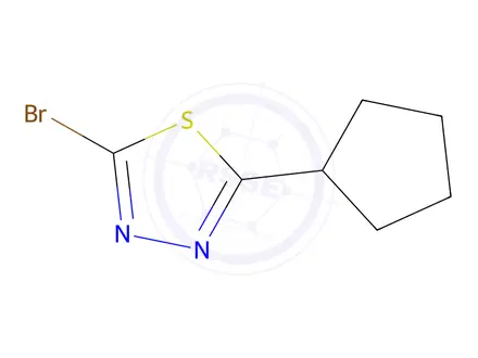 Chemical structure of 2-Bromo-5-cyclopentyl-1,3,4-thiadiazole