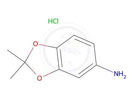 Chemical structure of 2,2-Dimethyl-1,3-benzodioxol-5-amine, HCl