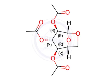 Chemical structure of 1,6-Anhydro-β-D-glucopyranose 2,3,4-Triacetate