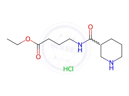 Chemical structure of Ethyl 4-(piperidine-3-carboxamido)butanoate hydrochloride