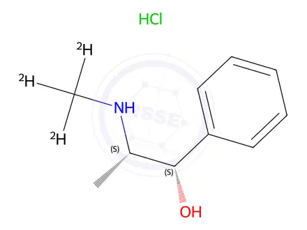 Chemical structure of (1S,2R)-(+)-Ephedrine-d3 Hydrochloride