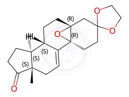 Chemical structure of (5α,10α)-5,10-Epoxy-estr-9(11)-ene-3,17-dione Cyclic 3-(1,2-Ethanediyl Acetal)