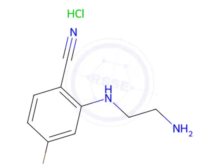 Chemical structure of 2-[(2-Aminoethyl)amino]-4-bromobenzonitrile hydrochloride