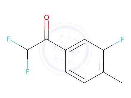 Chemical structure of 2,2-Difluoro-1-(3-fluoro-4-methylphenyl)ethan-1-one