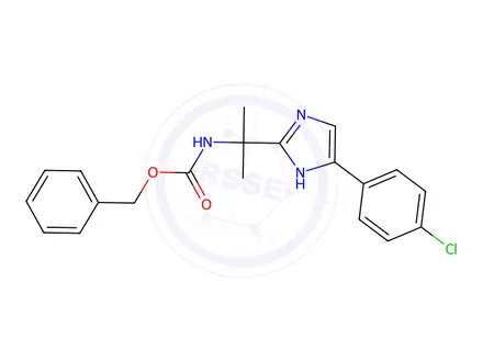 Chemical structure of Benzyl (2-(4-(4-chlorophenyl)-1H-imidazol-2-yl)propan-2-yl)carbamate