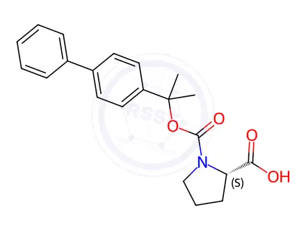 Chemical structure of 1-(1-[1,1'-biphenyl]-4-yl-1-methylethyl) hydrogen (S)-pyrrolidine-1,2-dicarboxylate, compound with dicyclohexylamine (1:1)