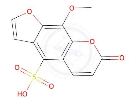 Chemical structure of 9-Methoxy-7-oxo-7H-furo[3,2-g]chromene-4-sulfonic acid