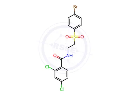Chemical structure of N-(2-((4-bromophenyl)sulfonyl)ethyl)-2,4-dichlorobenzamide