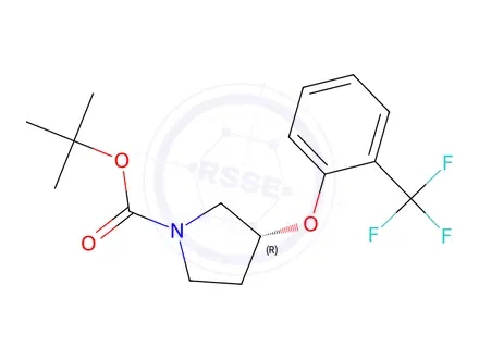Chemical structure of (R)-tert-Butyl 3-(2-(trifluoromethyl)phenoxy)pyrrolidine-1-carboxylate