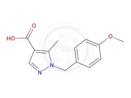 Chemical structure of 1-(4-methoxybenzyl)-5-methyl-1H-pyrazole-4-carboxylic acid