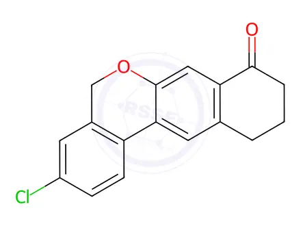 Chemical structure of 3-Chloro-10,11-dihydro-5H-dibenzo[c,g]chromen-8(9H)-one