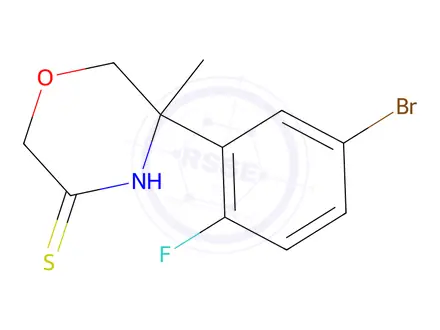 Chemical structure of 5-(5-Bromo-2-fluorophenyl)-5-methylmorpholine-3-thione