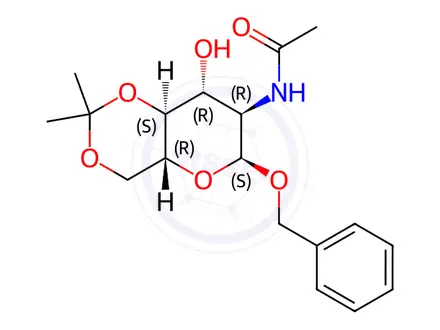 Chemical structure of Benzyl 2-Acetamido-2-deoxy-4,6-O-isopropylidene-α-D-glucopyranoside