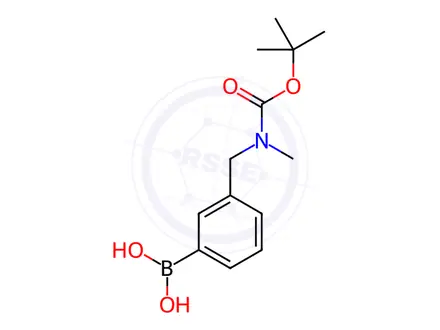 Chemical structure of 3-(N-Boc-N-methylamino)methylphenylboronic acid