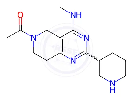 Chemical structure of 1-(4-Methylamino-2-piperidin-3-yl-7,8-dihydro-5H-pyrido[4,3-d]pyrimidin-6-yl)-ethanone diHCl