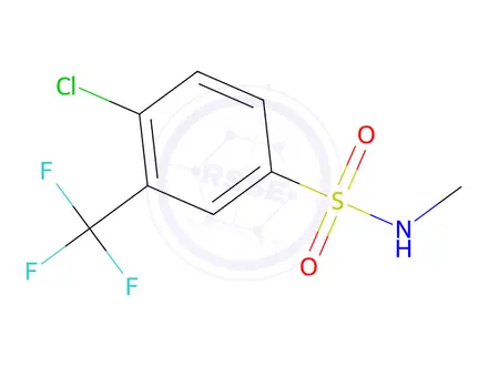 Chemical structure of 4-Chloro-n-methyl-3-(trifluoromethyl)benzene-1-sulfonamide