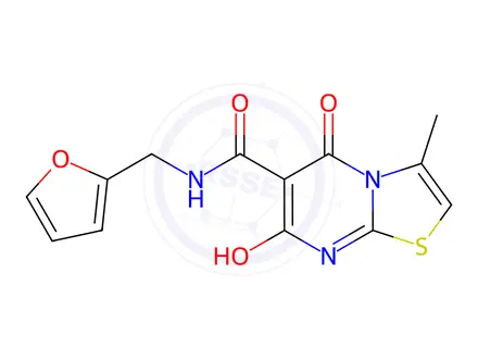 Chemical structure of N-(Furan-2-ylmethyl)-7-hydroxy-3-methyl-5-oxo-5H-thiazolo[3,2-a]pyrimidine-6-carboxamide