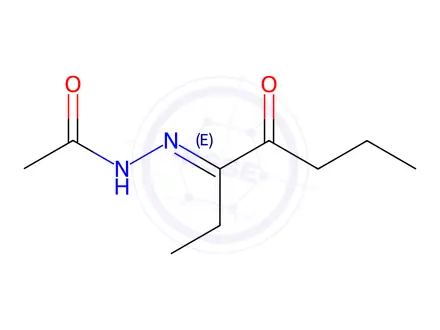 Chemical structure of Acetic acid, (1-ethyl-2-oxopentylidene)hydrazide (9CI)