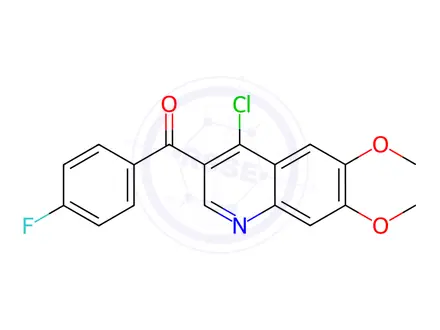 Chemical structure of (4-Chloro-6,7-dimethoxyquinolin-3-yl)(4-fluorophenyl)methanone