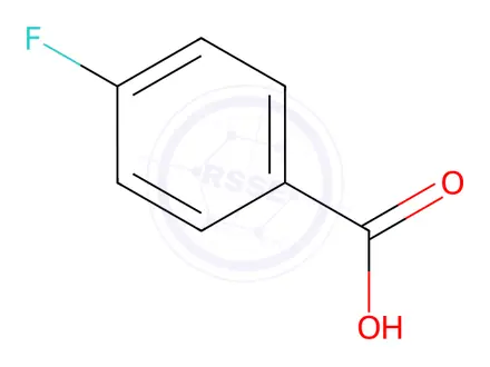 Chemical structure of 4-fluorobenzoic acid