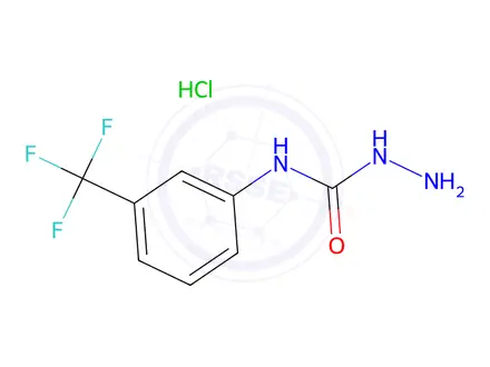 Chemical structure of 4-[3-(Trifluoromethyl)phenyl]semicarbazide Hydrochloride