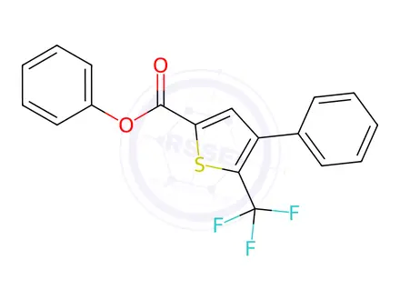 Chemical structure of Phenyl 4-phenyl-5-(trifluoromethyl)thiophene-2-carboxylate