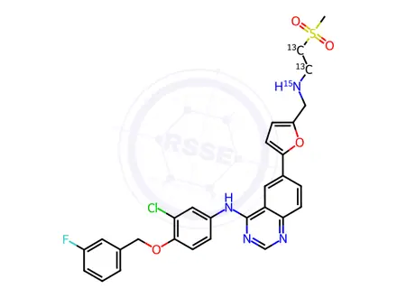 Chemical structure of Lapatinib-13C2,15N