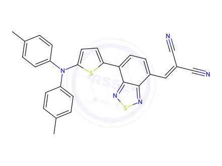 Chemical structure of Propanedinitrile, 2-[[7-[5-[bis(4-Methylphenyl)aMino]-2-thienyl]-2,1,3-benzothiadiazol-4-yl]Methylene]-