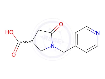 Chemical structure of 5-Oxo-1-(pyridin-4-ylmethyl)pyrrolidine-3-carboxylic Acid