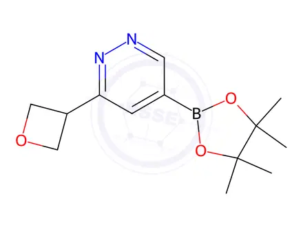 Chemical structure of 3-(oxetan-3-yl)-5-(4,4,5,5-tetramethyl-1,3,2-dioxaborolan-2-yl)pyridazine
