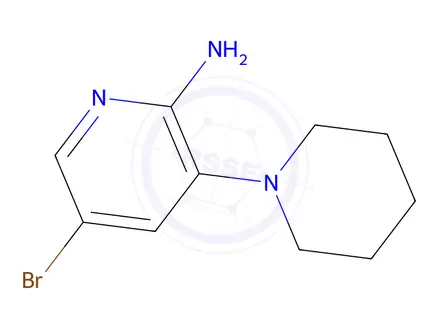 Chemical structure of 2-Pyridinamine, 5-bromo-3-(1-piperidinyl)-
