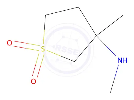 Chemical structure of 3-Methyl-3-(methylamino)tetrahydrothiophene 1,1-dioxide