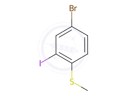 Chemical structure of Benzene, 4-bromo-2-iodo-1-(methylthio)-