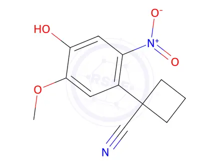 Chemical structure of 1-(4-hydroxy-5-methoxy-2-nitrophenyl)cyclobutanecarbonitrile
