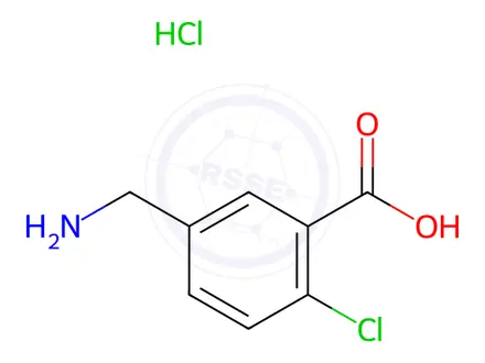 Chemical structure of Benzoic acid, 5-(aminomethyl)-2-chloro-, hydrochloride