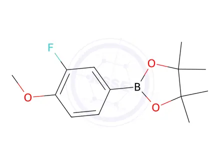Chemical structure of 3-Fluoro-4-methoxybenzeneboronic acid pinacol ester, 97%