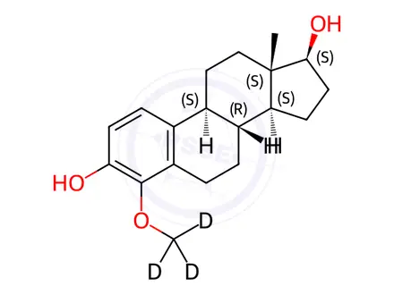 Chemical structure of 4-Methoxy-d3 17-beta-estradiol