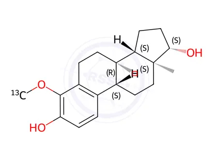 Chemical structure of 4-Methoxy-[13C,D3]estradiol