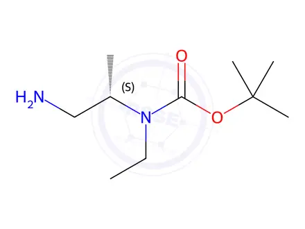 Chemical structure of Carbamic acid, N-[(1S)-2-amino-1-methylethyl]-N-ethyl-, 1,1-dimethylethyl ester