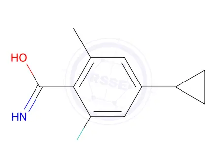 Chemical structure of 4-Cyclopropyl-2-fluoro-6-methylbenzamide, 97%
