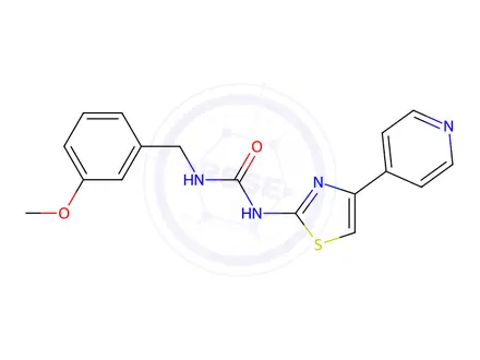 Chemical structure of 1-(3-Methoxybenzyl)-3-(4-(pyridin-4-yl)thiazol-2-yl)urea