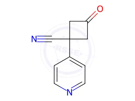 Chemical structure of 3-Oxo-1-pyridin-4-yl-cyclobutanecarbonitrile
