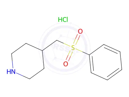 Chemical structure of 4-[(Benzenesulfonyl)methyl]piperidine hydrochloride