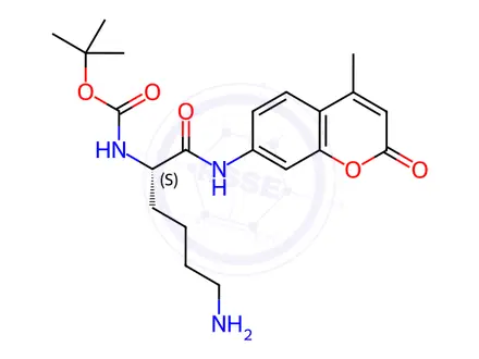Chemical structure of Boc-L-Lys-Amc