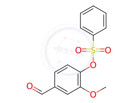 Chemical structure of 4-Formyl-2-methoxyphenyl benzenesulfonate