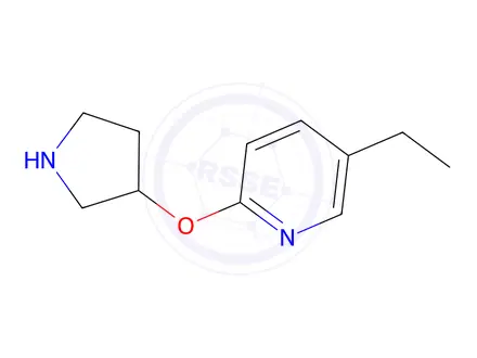 Chemical structure of 5-ethyl-2-(pyrrolidin-3-yloxy)pyridine dihydrochloride