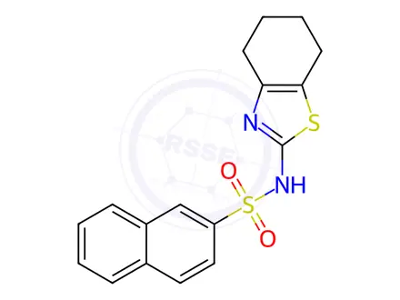Chemical structure of N-(4,5,6,7-tetrahydrobenzo[d]thiazol-2-yl)naphthalene-2-sulfonamide