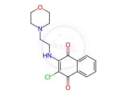 Chemical structure of 2-chloro-3-[(2-morpholinoethyl)amino]naphthoquinone