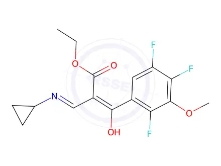 Chemical structure of ethyl (Z)-3-(cyclopropylamino)-2-(2,4,5-trifluoro-3-methoxybenzoyl)acrylate