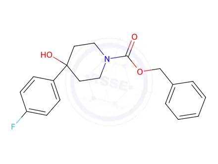 Chemical structure of Benzyl 4-(4-fluorophenyl)-4-hydroxypiperidine-1-carboxylate